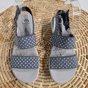 Clarks Cloudsteppers Denim Polk Dit Strappy Sandals 9.5